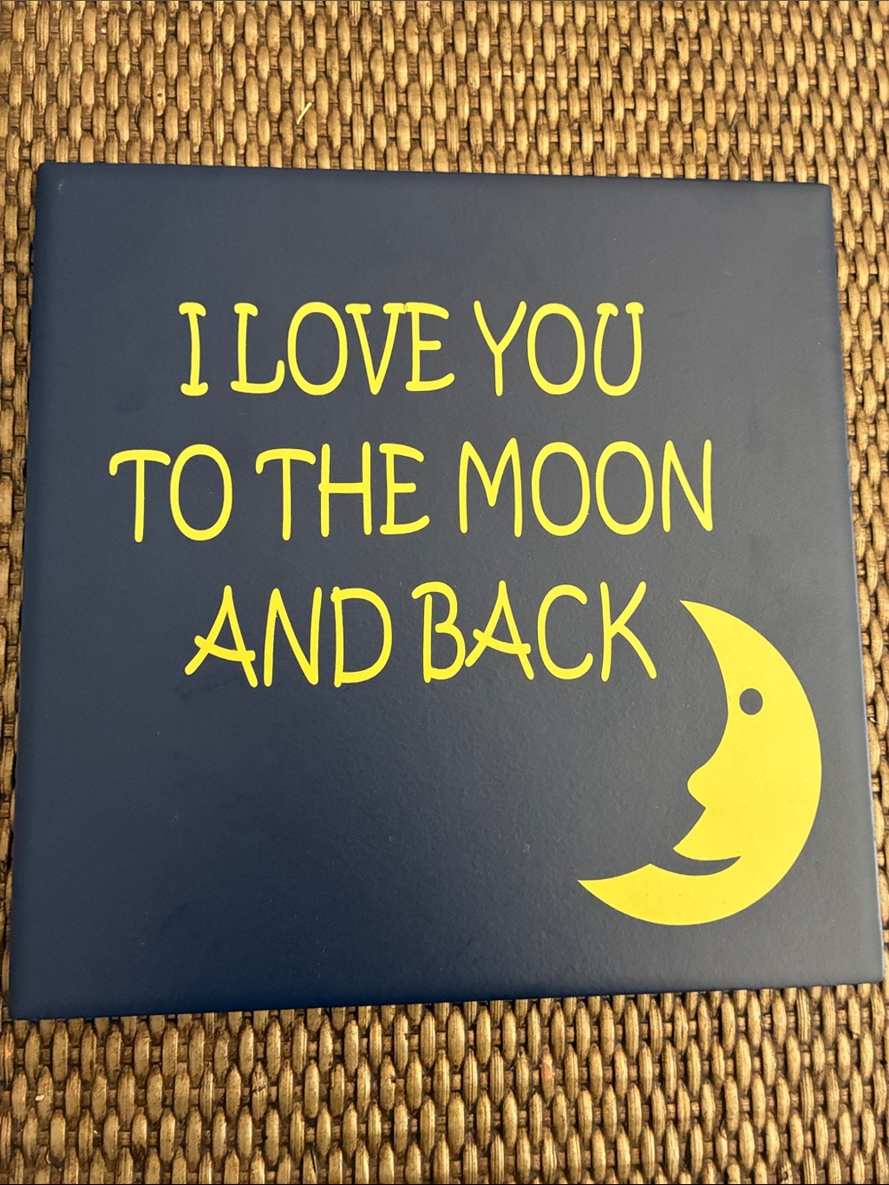 Navy and Yellow 'I Love You to the Moon and Back' Wall Art